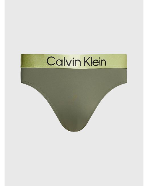 Calvin Klein Green Swim Briefs - Ck Steel for men