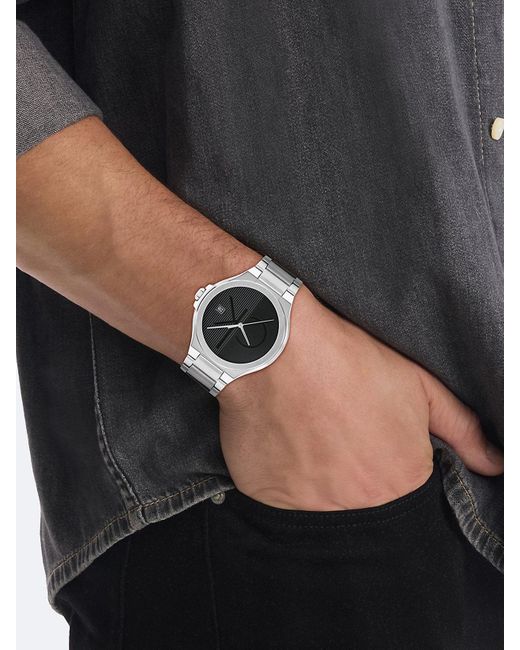 Orologio Con Monogramma E Cinturino di Calvin Klein in Gray da Uomo