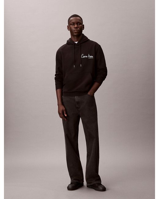 Calvin Klein Brown Graphic Logo Hoodie for men