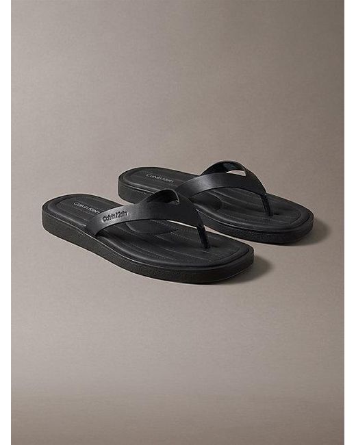 Calvin Klein Brown Alonso Leather Thong Sandals for men