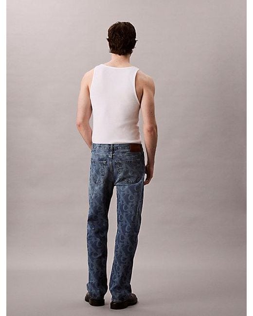 Calvin Klein 90's Straight Logo Jeans in het Multicolor voor heren
