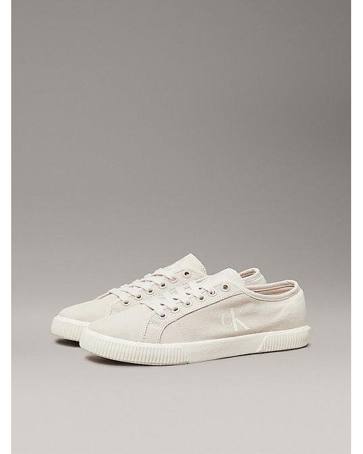 Calvin Klein Canvas Sneakers Met Laag Profiel in het Metallic