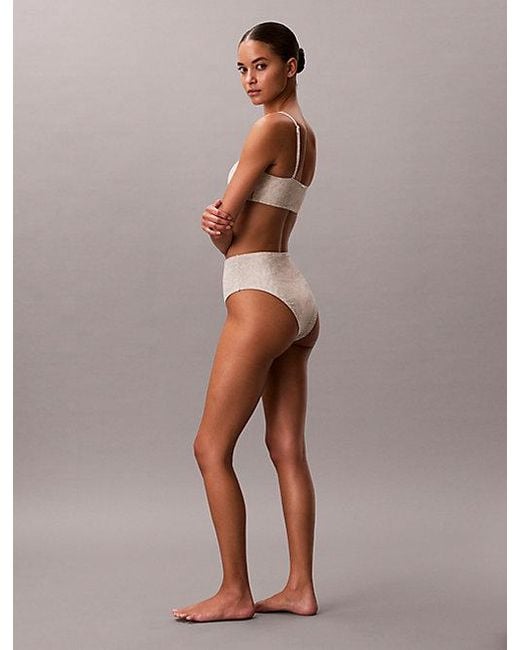 Calvin Klein Gray High Waisted Bikini Bottoms Essentials