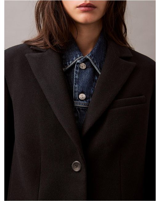 Calvin Klein Brown Tailored Single Breasted Coat