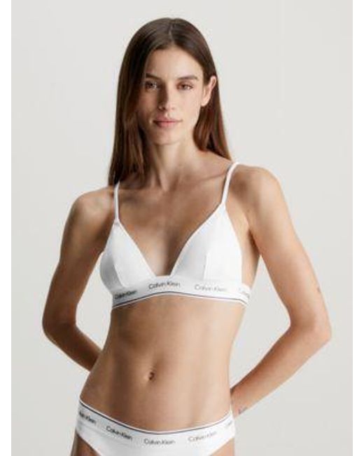 Calvin Klein Triangel Bikinitop - Ck Meta Legacy in het White