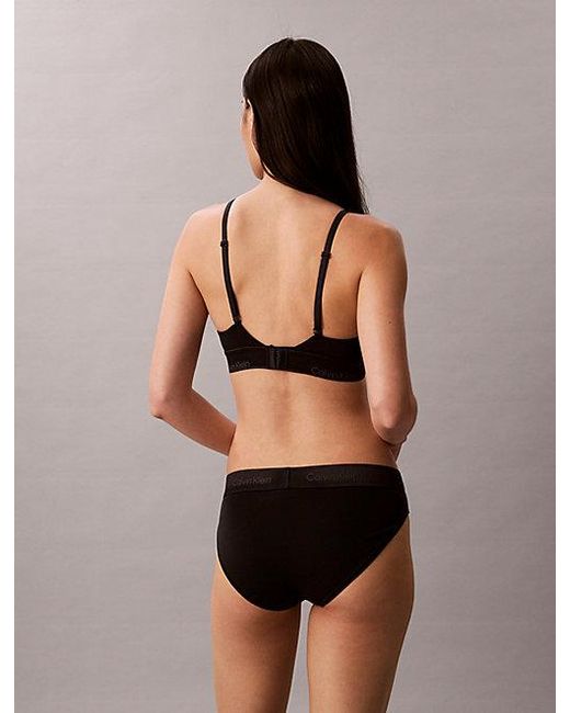 Calvin Klein Black Metallic Bikini Briefs Icon Cotton Modal