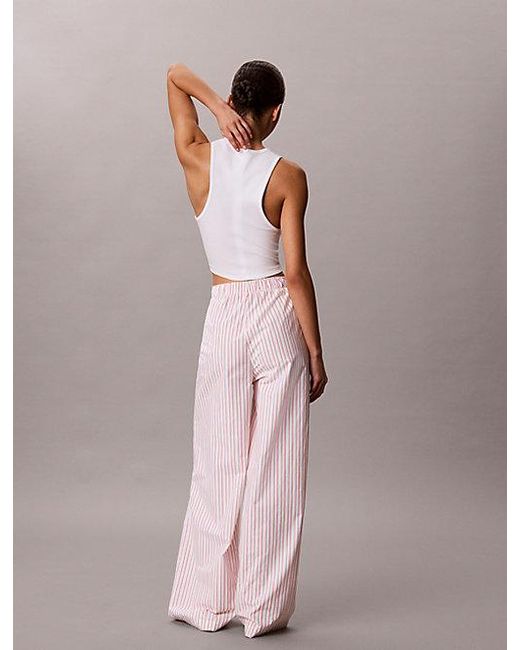 Calvin Klein Pyjamabroek Van Poplinkatoen in het Pink
