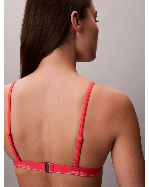 Calvin Klein Red Triangle Bikini Top