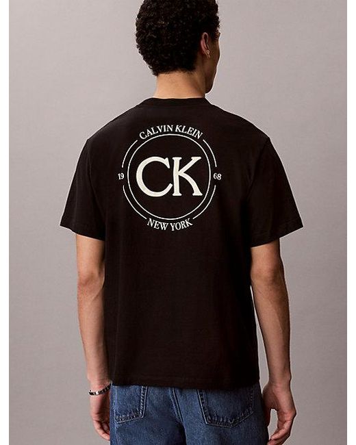Calvin Klein Black Jeans Embroidered Logo T-Shirt for men