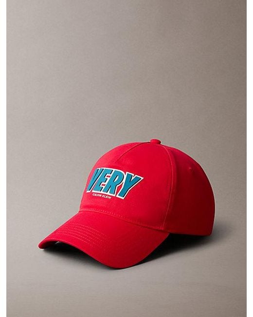 Calvin Klein Red Very Graphic Baseball Cap for men