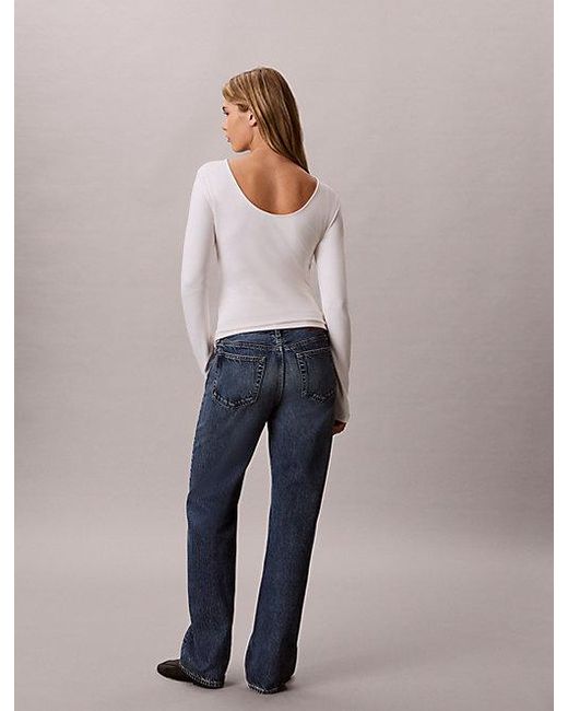 Calvin Klein Gray T-Shirt With U-Neck On The Back