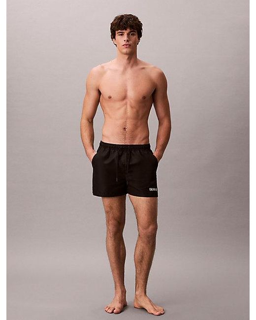 Calvin Klein Black Short Drawstring Swim Shorts Intense Power for men
