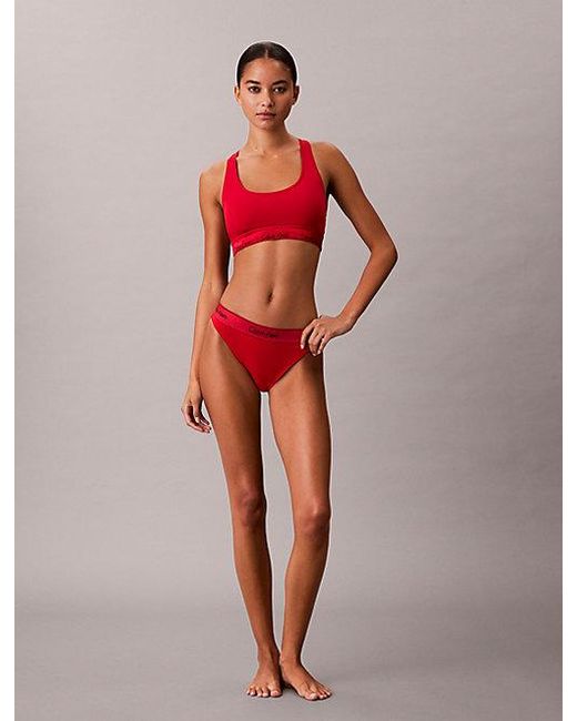 Calvin Klein Ongevoerde Bralette in het Red