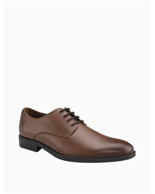 Calvin Klein Brown Jack Leather Oxford Dress Shoe for men