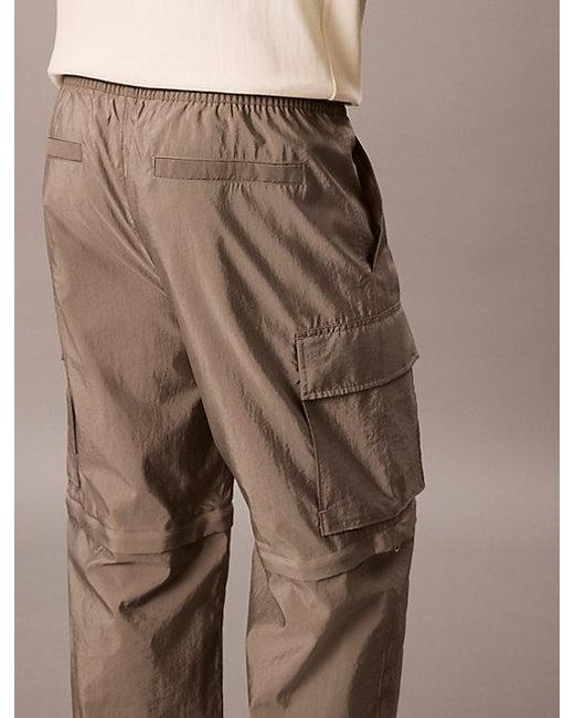 Calvin Klein Nylon Cargo-Afritsbroek in het Natural voor heren