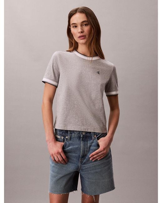 Calvin Klein Blue Sporty Ringer T-Shirt