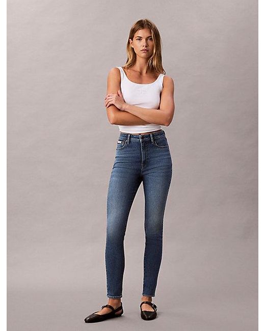 Calvin Klein Blue High Rise Skinny Jeans
