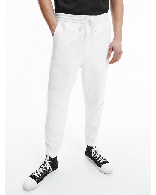 Pantal�n deportivo de algod�n org�nico Calvin Klein de hombre de color  Blanco | Lyst