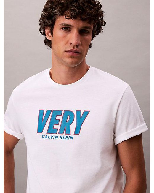 Calvin Klein White Jeans Very Graphic Relaxed T-Shirt for men