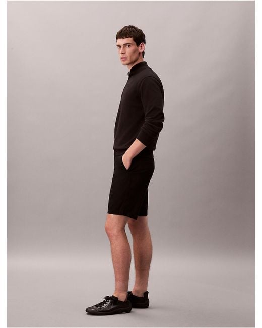 Calvin Klein Black Refined Stretch Tailored Shorts for men