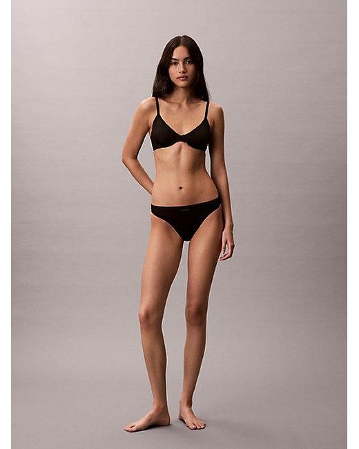 Calvin Klein Black Unlined Demi Bra Perfectly Fit Ultralight