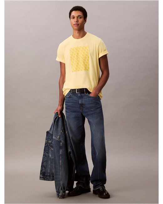 Calvin Klein Blue Monogram Logo Easy Tee for men