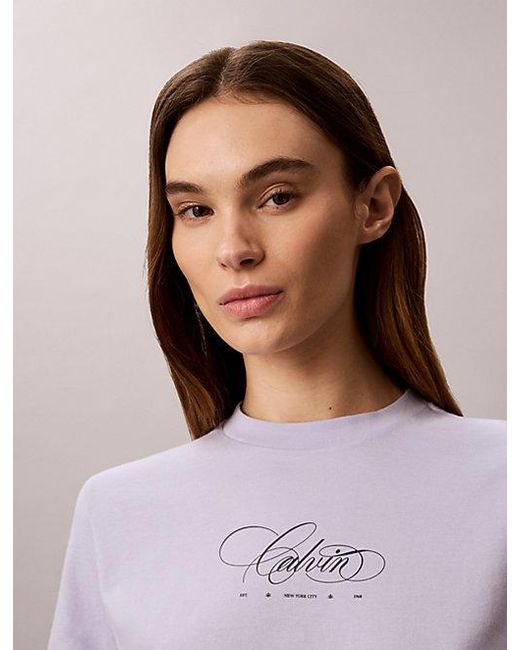 Calvin Klein Purple Jeans Logo Classic T-Shirt