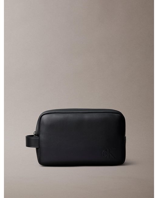 Calvin Klein Gray Monogram Dopp Kit for men