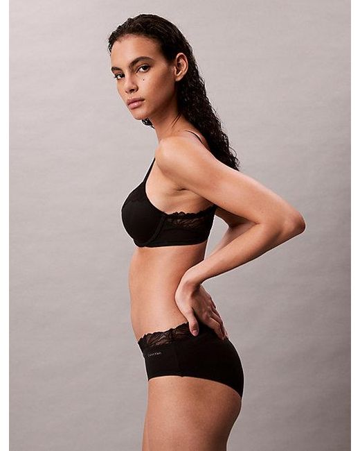Calvin Klein Black Lightly Lined Full Coverage Bra Perfectly Fit Lace