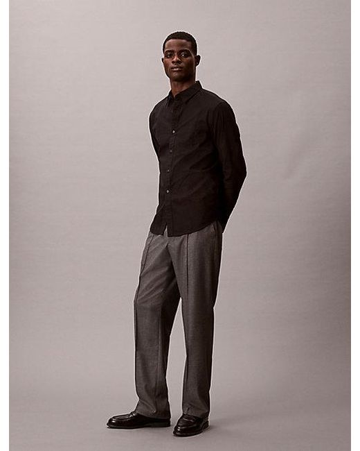 Calvin Klein Brown 90S Straight Viscose Blend Trousers for men