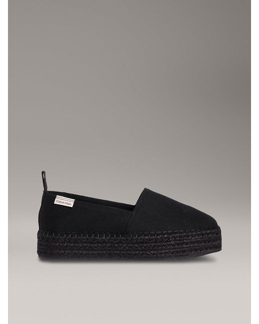 Espadrilles Compensées En Toile Calvin Klein en coloris Gray