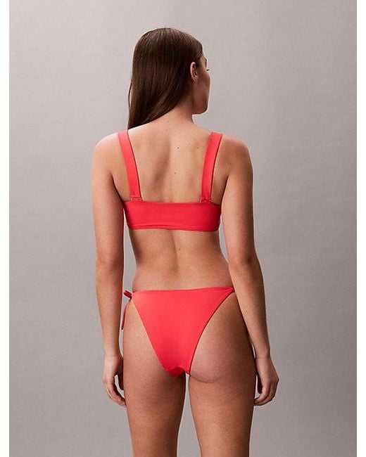 Calvin Klein Red Tie Side Bikini Bottoms Intense Power