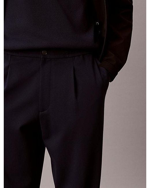 Calvin Klein Black Comfort Knit Tapered Trousers for men