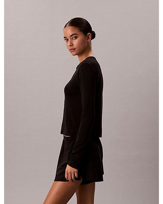 Calvin Klein Black Lounge Cardigan Ultra Soft Modal