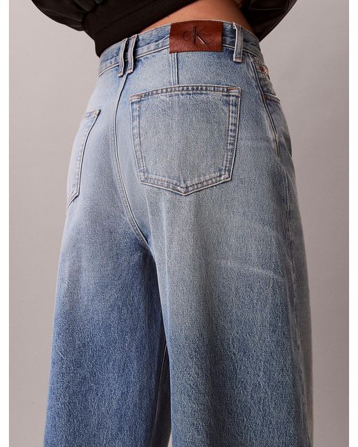 Calvin Klein Blue High Rise Barrel Jeans