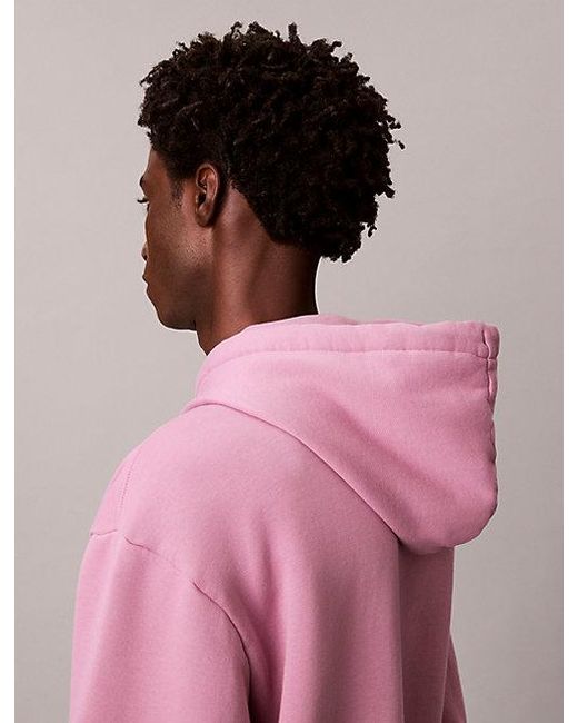Calvin Klein Pink Kate Moss Fleece Graphic Relaxed Hoodie for men