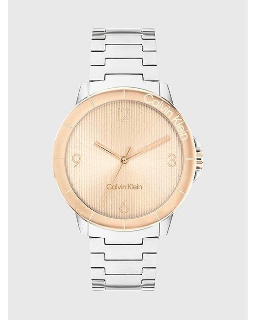 Calvin Klein White Linear Dial Bracelet Watch