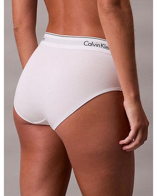 Calvin Klein White High Waist Bikini Briefs Icon Cotton Modal