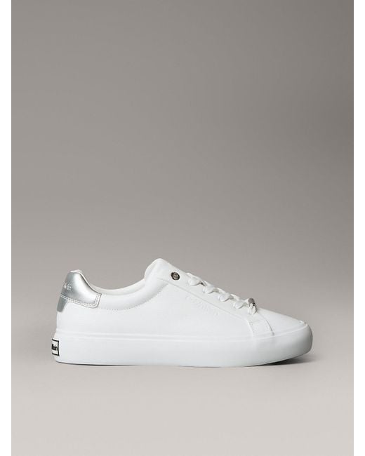 Calvin Klein Leather Metallic Backtab Trainers