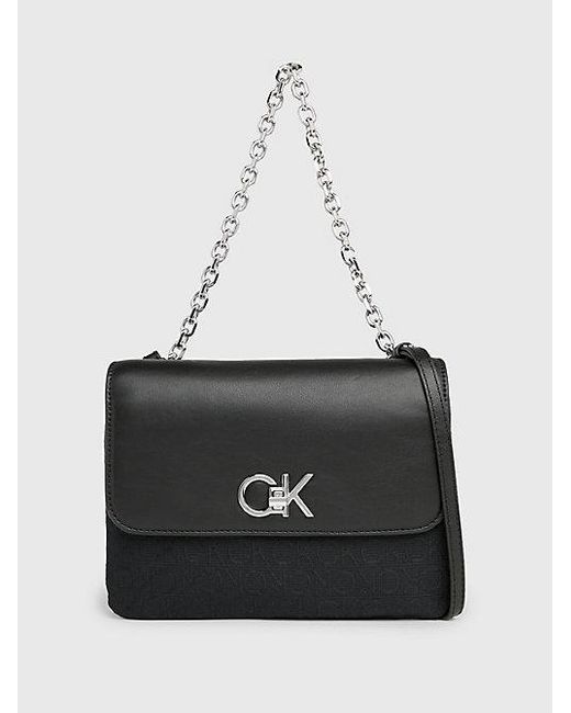 Calvin Klein Black Crossbody Bag mit Logo-Jacquardmuster