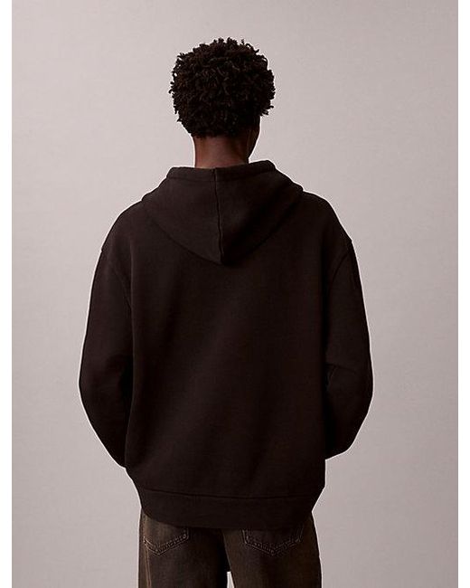 Calvin Klein Black Kate Moss Fleece Graphic Relaxed Hoodie for men