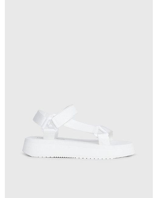 Sandalias de malla recicladas Calvin Klein de color White
