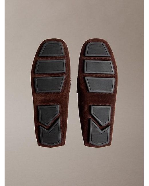 Calvin Klein Brown Leather Moccasin Driving Shoes