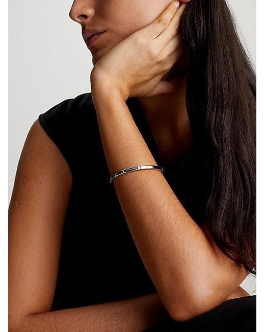 Calvin Klein Metallic Geometric Stainless Steel Bracelet