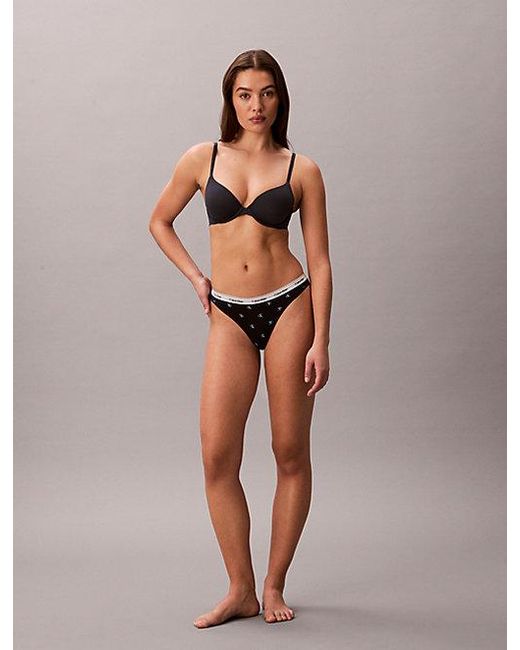 Calvin Klein Brown Thong Icon Logo