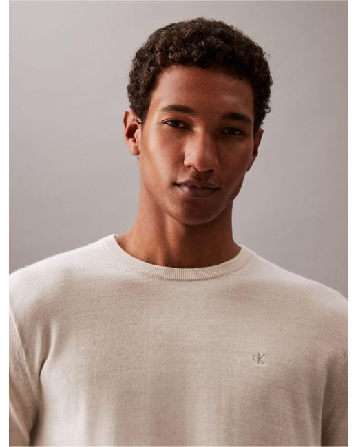Calvin Klein Natural Extra Fine Merino Sweater for men