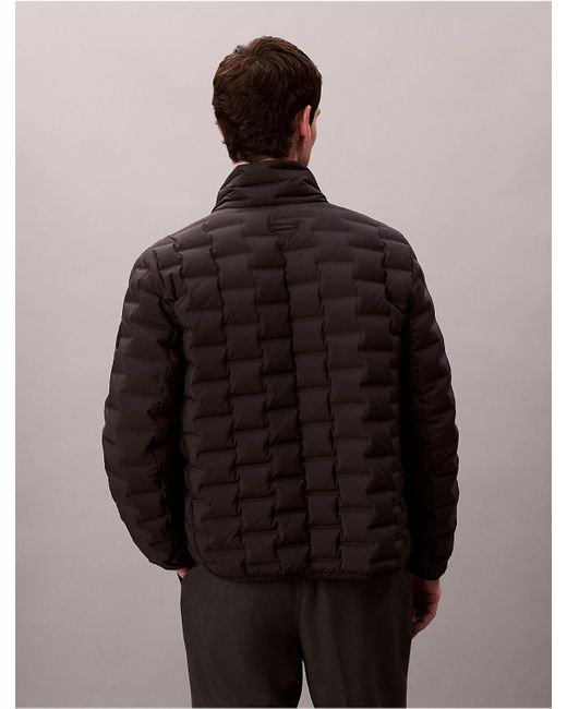 Calvin Klein Black Packable Lightweight Quilted Goose Down Puffer Jacket for men