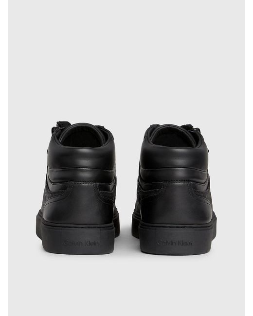 Baskets montantes en cuir Calvin Klein pour homme en coloris Black