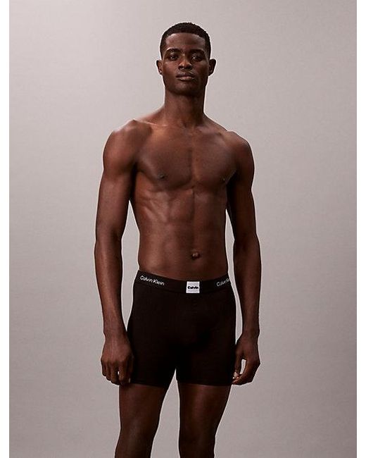 Calvin Klein 3-Pack Boxers Lang in het Black voor heren