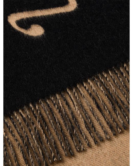 Calvin Klein Black Warm Soft Wool Logo Scarf for men
